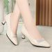 Women's Comfortable Low Heel Pointed Toe Slip-On Dress Shoes - Soft Leather Flats With Cushioned Insole For Everyday Wear Single Shoes_vogvips.com