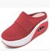 2025 Summer Oversized Baotou Half Slippers Mesh Cloth Heels Free Step Women's Flat Shoes_vogvips.com
