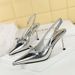 Pointed High Heels Stiletto Bow Empty Rear Strap Single Shoes Women's Shoes_vogvips.com