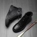 European Warm Series Autumn Winter New Genuine Pure Cowhide Fleece Lined Thickened Martin Boots Black Versatile Warm Men's Cotton Leather_vogvips.com
