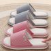 Linen Men's Women Breathable Slides Couples Indoor Non-Slip Soft Flats Casual Comfortable Home Slippers Japanese Style_vogvips.com