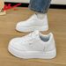 Women's White Sneakers, 2026 New Spring Hot-selling Thick-soled Height-increasing Shoes, Versatile Sports Sneakers For Women_vogvips.com