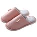 Women's Autumn And Winter, Indoor Home Use, Maternity Warm Slippers, Couples' Waterproof PU Leather Cotton Slippers For_vogvips.com