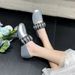 New European And American Style Round Toe 2024 Spring One-Word Buckle Slip-On Flat Fashion Versatile Shallow Mouth_vogvips.com