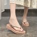 Rhinestone Thick-Soled New Flip-Flops Shoes Women's Summer Fashion Outdoor Wear Beach Wedge Heel Thong Sandals_vogvips.com