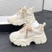 Women's Dad Sneakers 2022 Autumn Winter New Platform Fashionable Comfortable Thick Sole Hidden Wedge Casual White Shoes_vogvips.com