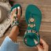 Women's Plus Size Ethnic Style Beaded Fashion Versatile 2025 Summer New Flat Breathable Casual Sandals For Women_vogvips.com