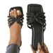 Plus Size Women's Sandals 2025 Summer New Square Toe Rhinestone Flat Slip-On Beach Slippers Sweet Wholesale_vogvips.com