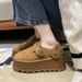 2025 Autumn New Fashionable Matte Cover Foot Buckle Low Top Round Head Casual Bacon Cake Thick Bottom Women's Shoes_vogvips.com