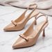 New Spring/Summer French Style Women's High Heels With Open Back, Thin Heel, Pointed Toe, Patent Leather, Bowknot, And_vogvips.com