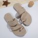 2025 Spring/Summer New Large Denim With Stylish And Comfortable Toe Set, Flat Heel Women's Cool Slippers_vogvips.com