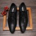 British Style Shoes For Men, Genuine Leather Pointed Toe Youth Trendy Woven Lace-up Business Formal Shoes, Breathable_vogvips.com