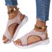 2024 Summer New Style Independent Brand Plus Size European And American Shoes Flyknit Round Open Toe Women's Thick Sole_vogvips.com