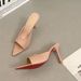 2026 Summer New Red Sole Solid Color Heel Sandals For Women, Fashionable Casual Open-Toe Pointed Toe Stiletto High Heels_vogvips.com