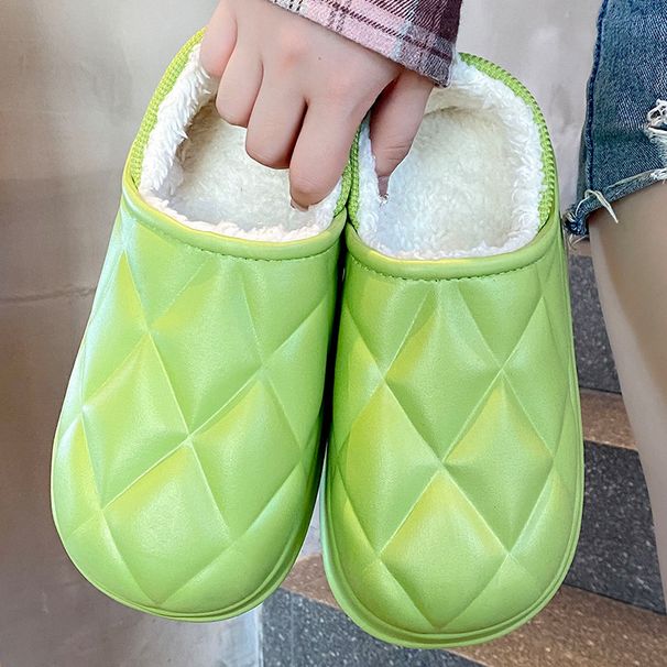 Waterproof Slippers For Autumn Winter, Indoor Outdoor Wearable, Non-Slip, Soft And Warm, Couples' Fleece-Lined Cotton_vogvips.com