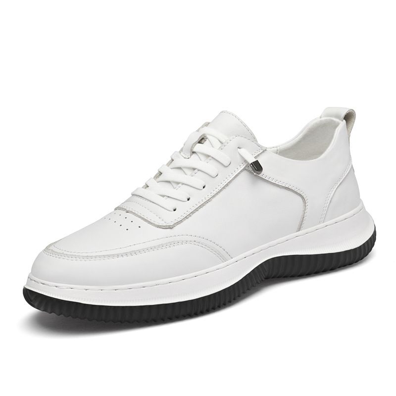 Men's Shoes Casual Leather Shoes Sports Casual Shoes Leather Surface Small White Hiking Off-road Sports Sole_vogvips.com