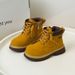 Unisex Kids' Mid-Calf Yellow Martin Boots - Breathable & Slip-Resistant Rubber Sole For Boys & Girls (Sizes 26-37)_vogvips.com