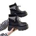 Martin For Women 2025 New Autumn Winter Black Fleece-Lined Short Stylish British Style Mid-Calf Boots Versatile_vogvips.com