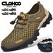 CLOHOO Mesh Thick Rubber Sole Handmade Cold Glue Casual Outdoor Sports Men's Shoes Breathable Comfortable Summer Sandals_vogvips.com