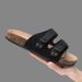 Cork Slippers For Men And Women Summer Thick Bottom Non-Slip Double Strap Double Buckle Beach Sandals_vogvips.com