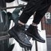 European Warm Series Genuine Black 2025 Spring New High-top Shoes Martin Men's Fleece-lined Leather Boots Trendy_vogvips.com