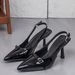 Women's High Heels Patent Leather Stiletto Open Back Buckle Design Closed Toe Sexy Style Autumn New Fashion_vogvips.com
