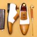 White brogues for men Gentleman Groom Business formal leather suit Studio wedding shoes_vogvips.com