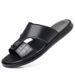 Summer 2025 Men's New Fashionable Trendy Leather One Word Anti Slip Sandals In Large Size_vogvips.com