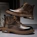 Live Martin For Men British Style Genuine Leather High-top Trendy Versatile Mid-top Work Short Boots_vogvips.com