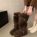 Inner Height Increase Fleece-Lined Thickened Snow For Women 2025 New Autumn Winter Warm Furry Cotton Shoes High Tube_vogvips.com