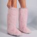 Women's Knee-High Faux Fur Snow Boots – Winter Warm Y2K Style High Boots With Fringe Detail_vogvips.com