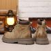 Martin 2025 Autumn New Style Yellow Thick Sole Height Increasing High-top Shoes Men's Hiking Work Outdoor Boots_vogvips.com
