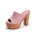 Sandals Super High Heels Women Chunky Wooden Slippers Wedges Platform Femme Open Toe Shoes Summer Beach Slides Slip On_vogvips.com