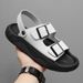 Breathable Men's Outdoor Sandals Hollowed Out Mesh Beach Shoes Lightweight Sports Slippers Comfy Leisure Male Slides_vogvips.com