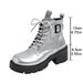 plus Size Women's Motorcycle Ankle Boots Belt Buckle Side Zip Mid Heel British Style Martin Boots Autumn_vogvips.com