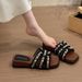 French Pearl Flat Bottom Sandals for Women Summer Outdoor Wear New Style Fairy Small Fragrance Fashion Beach Slippers_vogvips.com