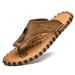 Hand Sewn Double-layer Sole Genuine Leather Top Layer Cowhide Slippers Flip Flops Soft Outer Wear Spring Beach Sandals_vogvips.com