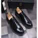 Euro Step Men's Business Formal Office Patent Leather Thick Sole Brogue Brown Height Increasing Simple Versatile Wedding Shoes_vogvips.com