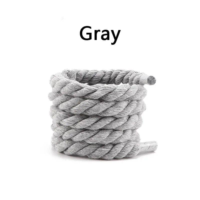 Quality Round Shoelaces Colorful 1CM Thicker Cotton Shoe Laces For Sneakers Fashion Men And Women Shoestring Accessories_vogvips.com