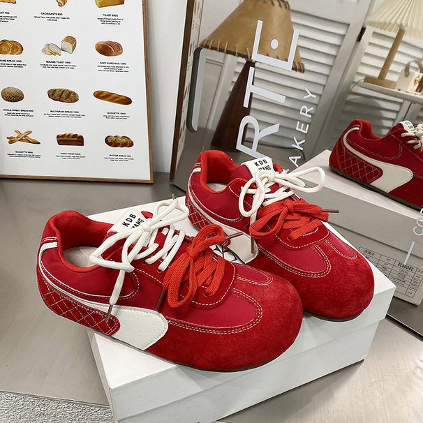 Gu Yun Spring Outing ~ 2025 Spring New Thick Soled Dexun Shoes Women's Genuine Leather Soft Soled Forrest Gump Shoes Casual Shoes_vogvips.com