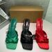 Bow-decorated Shallow-cut Stiletto Backless Thong Sandals For Women, ZA Autumn 2024 New Product, Square-toed High-heeled_vogvips.com