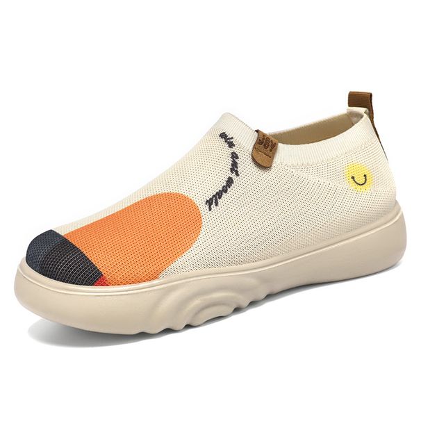Female Old Beijing Cloth Shoes Painted Casual Shoes Polyurethane Soft Sole One Pedal Single Shoes Women_vogvips.com