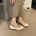 Satin Square Head Ballet Shoes Women's Spring And Summer Versatile Niche Bow Light Mouth Ladyshoes Evening Breeze Gentle Shoes_vogvips.com