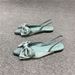 European Women's Shoes 2025 Spring-summer New Collection European-style Fabric Versatile Satin Bow Closed-toe Flat_vogvips.com