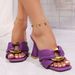 2025 Summer New Style One-Strap Metal Buckle Chunky Sandals For Women Square Open Toe High Heel Fashion Slippers_vogvips.com