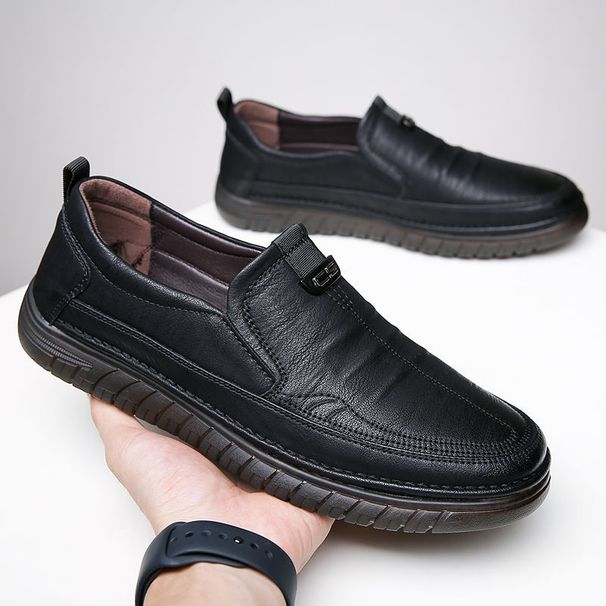 Unbeatable Quality Cow Tendon Spring New Business Casual One Foot Trendy Soft Soled Men's Leather Shoes_vogvips.com