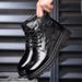 Men's boots Shoes High top warm casual cotton shoes Leather motorcycle men's boots Fashion men's wool_vogvips.com
