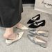 French Mary Jane Shoes Women's Shoes Spring And Summer Pearl Word With Pointed Tip With Skirt Shallow Mouth Single Shoes_vogvips.com