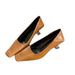 Small Wow Women's Chunky Heel Square Toe Pumps - Soft PU Leather French Style Elegant Office Dress Shoes For Women (Black, Light Brown, Khaki)_vogvips.com