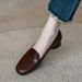 Loafers Soft Sole Mom Medium Work Shoes Leather Shoes Casual Doudou Women's Shoes Shallow Mouth Single Shoes_vogvips.com
